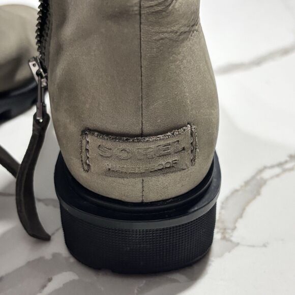 Sorel Grey Taupe Waterproof Suede Leather Ankle Boots Booties  NL3157-052 Gray 9 - Picture 9 of 13